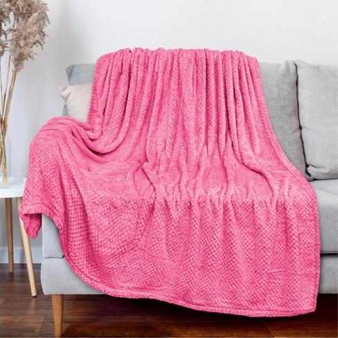 Pink waffle throw blanket new arrivals