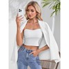 Casual Blazer Jackets for Women Long Sleeve Open Front Button Work Office Suit Jacket with Pockets - 4 of 4