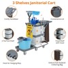Commercial Cleaning Cart with 2 Cabinet, Traditional Janitorial Housekeeping Cart on Wheels with Cover, Shelves, and Vinyl Bag, for Hotels Apartment - 4 of 4