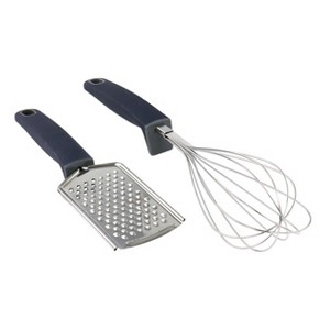 Oster Bluemarine 2 Piece Stainless Steel Grater and Whisk Set in Navy Blue - 1 of 4