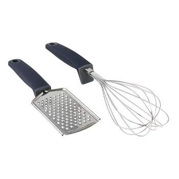 Oster Bluemarine 2 Piece Stainless Steel Grater and Whisk Set in Navy Blue