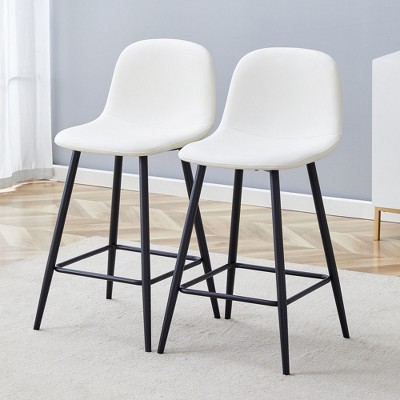NicBex Set of 2 Bar Stools for Kitchen Island,Integrated Design Counter Bar Stools with Back and Metal Legs,Bar Chairs for Dining Rooms,Kitchens