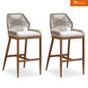 PURPLE LEAF Patio Sunbrella Bar Stools Set of 2 Handwoven Wicker Bar Height Stool Modern Aluminum Outdoor Wicker Barstools with Back and Cushion - 2 of 4