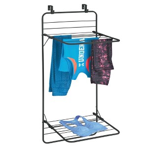 mDesign Steel Collapsible Over the Door Laundry Drying Rack - 1 of 4