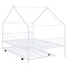 CAVINAS Full-Size Bed Frame with Storage, Full Size Bed Frame Kids, House-Shaped Metal Platform with Twin Size Trundle, Black - 3 of 4