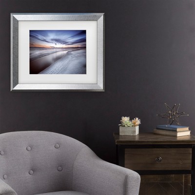Silver Framed Coastal Canvas Print for Nursery, 11x14
