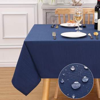 Jacquard Stripe Tablecloth, Water Resistant 180GSM Fabric Table Cloth Cover for Dining Tables