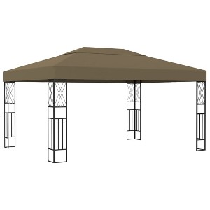 vidaXL Gazebo 118.1"x157.5" Taupe Fabric - 1 of 4