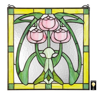 Design Toscano Glasgow Basket Tiffany-Style Stained Glass Window