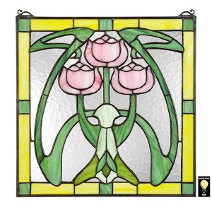 Design Toscano Glasgow Basket Tiffany-Style Stained Glass Window - 1 of 4