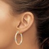 Black Bow Jewelry 3.5mm Tri-Color Twisted Round Hoops in Gold Tone Sterling Silver, 33mm - 3 of 4
