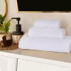 Chevron Zero Twist Cotton Solid and Jacquard Hand Towel Set of 6 by Blue Nile Mills - 2 of 4