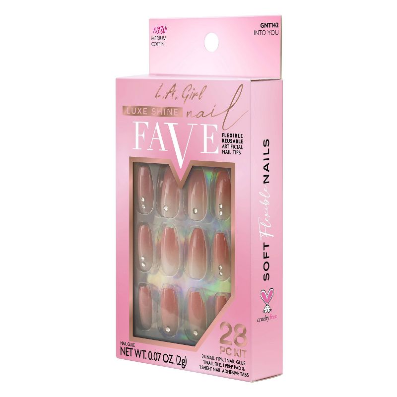 L.A. Girl 28pc Luxe Shine Fave Artificial Nail - Into You - 28pc, 5 of 14