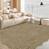 Modern Solid Scalloped Rugs for Living Room, Washable Non Slip Ultra Thin Soft Bedroom Rugs, Indoor Low Pile Large Carpet for Nursery Room - 2 of 4