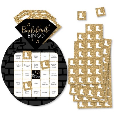 Big Dot of Happiness Nash Bash - Bar Bingo Cards and Markers - Nashville Bachelorette Party Shaped Bingo Game - Set of 18