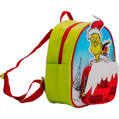 The Grinch AI ACCESSORY INNOVATIONS The Grinch Mini Cosplay PU Backpack Purse, Shoulder Bag with Epoxy Filled Metal Max Charm, 10.5 Inch — фото 2