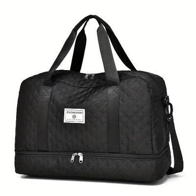 Travel bag, combined with large capacity space and bottom zipper compartment, adjustable shoulder strap or handheld, essential for travel