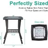 VINGLI Outdoor Side Table with Storage Wicker Patio Side Table, Tempered Glass Top End Table for Balcony Porch Deck (Grey) - 3 of 4