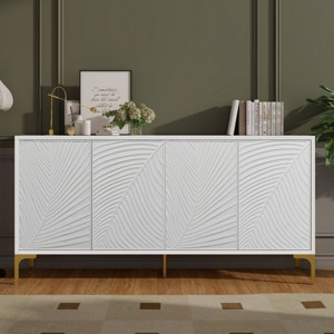 Okak Retro Sideboard Buffet Cabinet with Storage and 4 Door, Accent Cabinet with Adjustable Shelves for Kitchen Dining Room Entryway - 1 of 4
