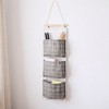 Anna-Kaci Hanging Wall Organizer with Three Pockets and Black Grid Pattern 22.5x7.8 in - 2 of 3