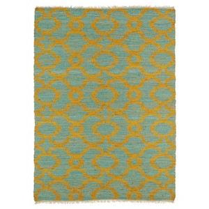 LunaLulinlk Turquoise Casual, Contemporary, Modern, Textured Loop Pile 5' x 7'9" Rectangle Area Rug - 1 of 4