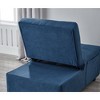 Multi-Functional Folding Ottoman Breathable Linen Fabric Recliner Chair Bed With Adjustable Backrest Modern Convertible Chair - 4 of 4