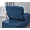 Multi-Functional Folding Ottoman Breathable Linen Fabric Recliner Chair Bed With Adjustable Backrest Modern Convertible Chair - image 4 of 4