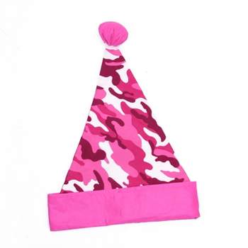 Northlight Pink and Black Leopard Print Unisex Adult Christmas Santa Hat Costume Accessory - One Size