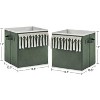 Sweet Jojo Designs Boy or Girl Gender Neutral Unisex Set of 2 Kids Decorative Fabric Storage Bins Boho Fringe Green and Ivory - 3 of 4