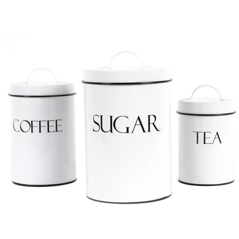 Outshine Co White Farmhouse Nesting Kitchen Canisters (set Of 4) - Sugar,  Tea, Coffee, Flour Canisters : Target