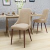 Lyngins Modern Armless Dining Chairs (Set of 2) – Curved Backrest & Wood-Look Tapered Legs, Upholstered Kitchen Chairs, Comfortable Living Room Chair - 2 of 4