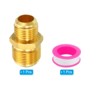 Unique Bargains Air Gas Line Refrigeration HVAC Brass SAE 45 Degree Hose Pipe Flare Connectors Gold - 3 of 4