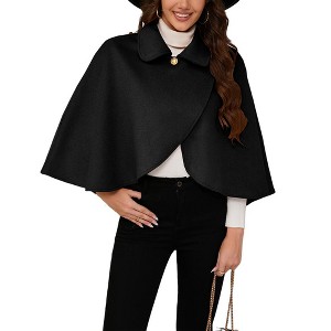 Coolmee Women's Shawl Wraps Cloak Cape Warm Pullover Winter Soft Shawl Cover Up - 1 of 4