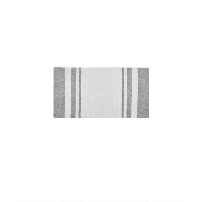 Vynxaria Striped Reversible Bath Mat ¨C Plush & Absorbent 27x45 Inches