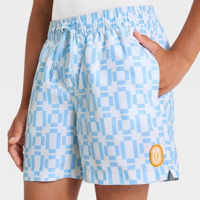 Детские купальники Art Class Boys' Circular Geometric Swim Trunks with Built in Boxers - art class™ Cream/Sunset Blue L — фото 3