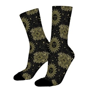 Sun Astronomy Astrology Symbol Women Printed Crew Socks Funny Funky Socks Soft Polyester Novelty Gifts for Artists Men - 1 of 1