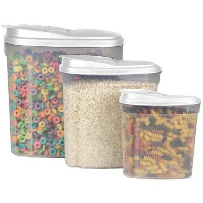 Home Basics 3 Piece Plastic Cereal Container