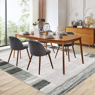 Garvee Modern Bordered Area Rug - Large Soft Printed Indoor Carpet, Ultra-Thin Machine Washable