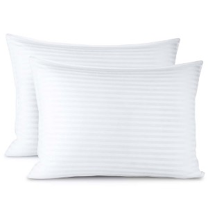 Nestl Set of 2 Soft and Fluffy Down Alternative Pillow , 100% Cotton Pillow with Polyester Fiber Filling - 1 of 4