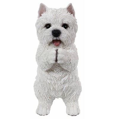 8.5" Polyresin Playing Westie Puppy Outdoor Statue White - Hi-Line Gift