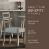 Maven Lane Willow Rustic Wooden Dining Chair in Weathered White Finish with Cream Weave Fabric Upholstery, Set of 8 - 4 of 4