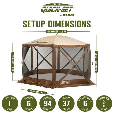 Brown Fiberglass Pop-Up Outdoor Camping Gazebo Canopy Tent