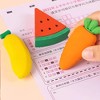 HTUTWOO 3Pcs Fruit Erasers Mini Erasers Pencil Erasers Miniature Vegetables Pencil Erasers Fall Party Favor Supplies & Back to School - 2 of 4