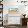 SKRAN 9 Tall Fabric Clothes Cabinet Storage, Wood Top Surface Table Chest Of Drawers, Living Room, Hallway, Porch,Kids Bedroom Dresser - 2 of 4