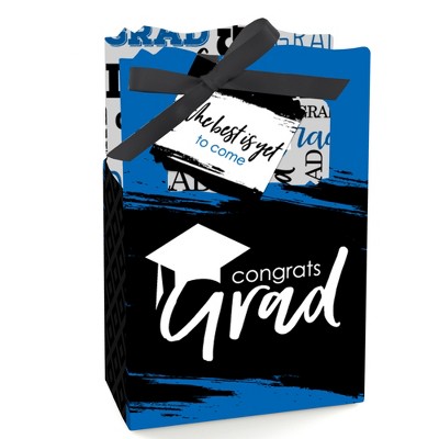 Big Dot of Happiness Blue Grad - Best is Yet to Come - Royal Blue  Graduation Party Favor Boxes - Set of 12