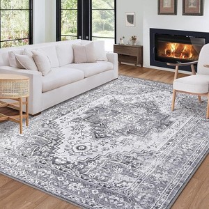 Acekool  Rug - Machine Washable Non-Slip Indoor Carpet for Living Room & Bedroom - 1 of 4