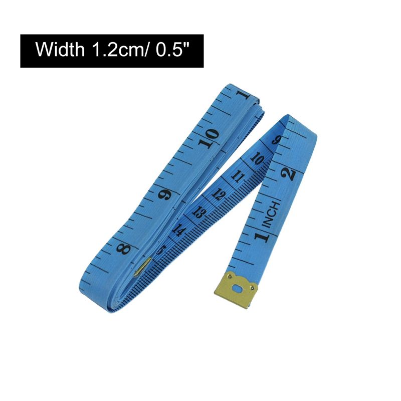 Unique Bargains Plastic Soft Flexible Ruler Measure Tape for Tailor Seamstress Blue 0.5"x60" 1 Pc, 2 of 5
