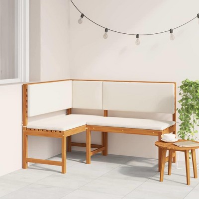 Garden Corner Bench Brown 140 x 100 x 91cm Solid Acacia wood vidaXL