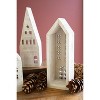 Whitewashed Wooden Village Houses – Set of 5 Rustic Wood Mantel Decor, Farmhouse Holiday Display (2 X Set of 5) by Kalalou - 3 of 3