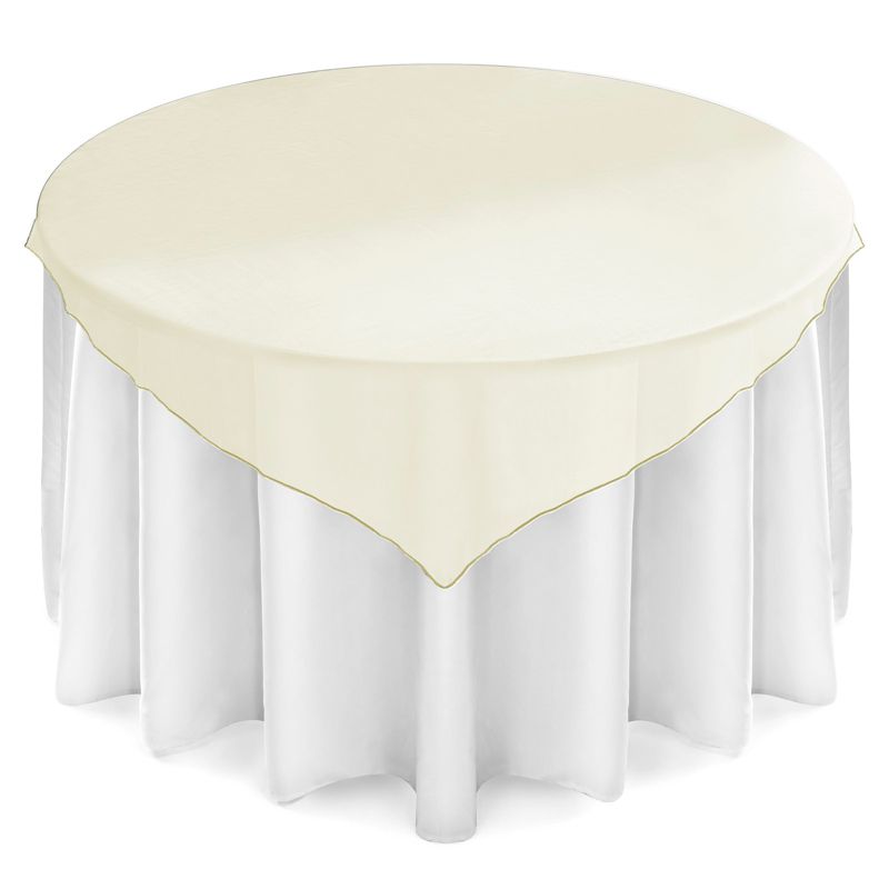 Lann's Linens Square Organza Tablecloth Overlay for Wedding, Banquet, 1 of 4
